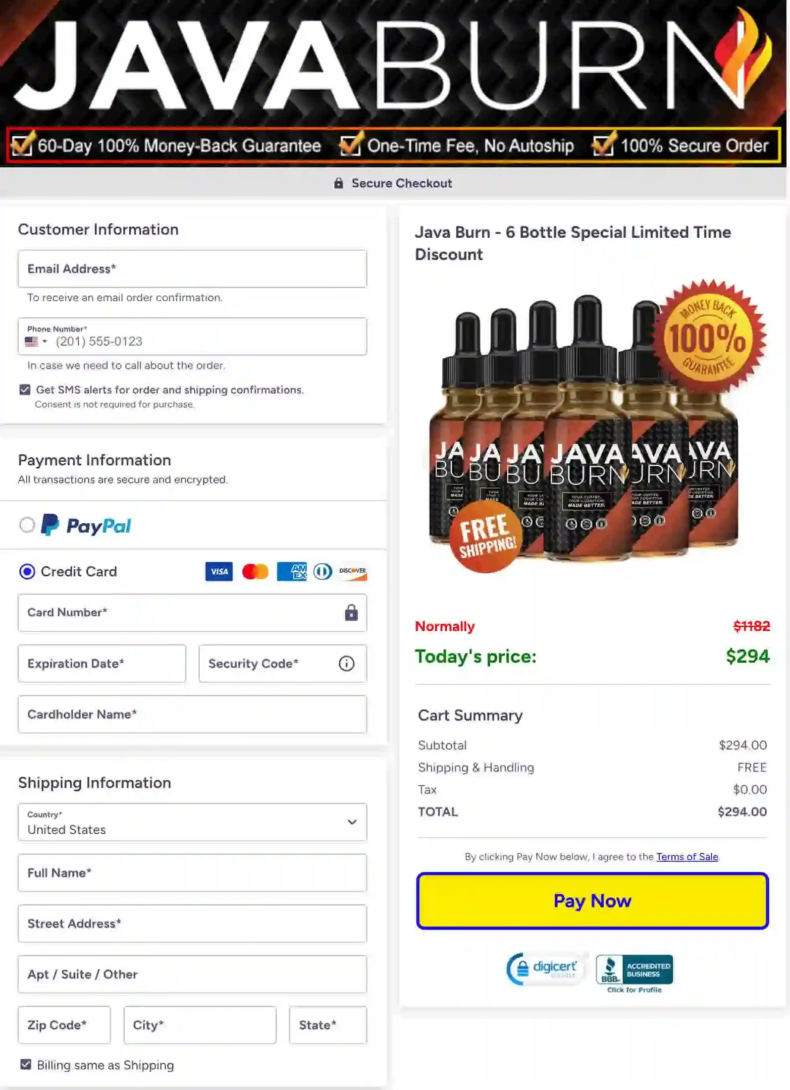 Java Burn Pricing USA 2026 — 2, 3 and 6 Bottle Bundle Packages